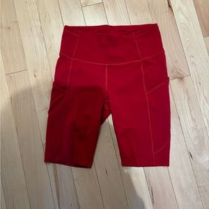 Like new red biker shorts lululemon size 8